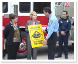 State Representative Geanie Morrison with the San Antonio Fire Department.