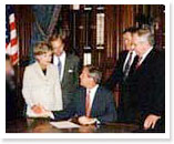 Former Governor, George W. Bush signs the country's first Baby Moses legislation, HB 3423 into law